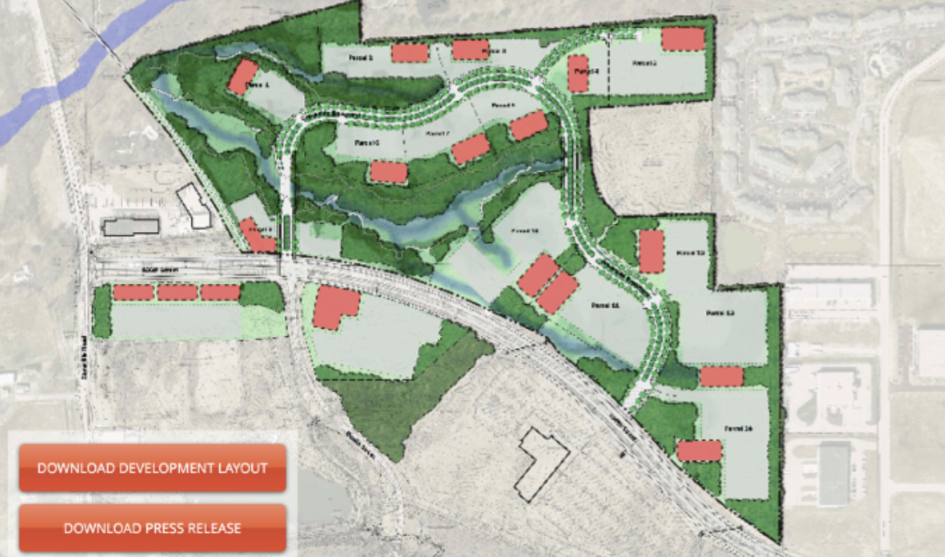 Master plan for Creekside Corporate Park at Zionsville, IN